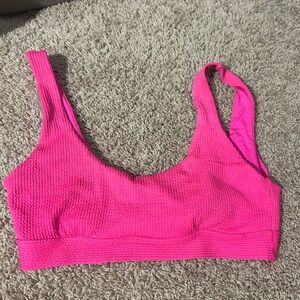 Monday Swimwear Hot Pink crinkle bikini top